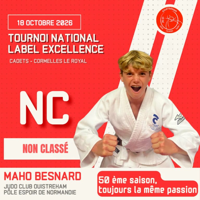Tournoi national Label Excellence cadets — Maho Besnard (18 octobre 2026)
